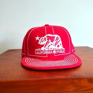 New California Republic Hat Red XL Pit Bull